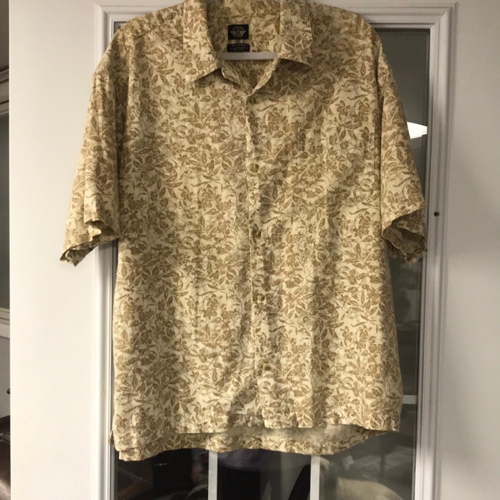 Dockers Men's Floral Beige Shirt-XL